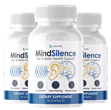 MindSilence Ear and Brain Health Support - 3 Bottle Supply